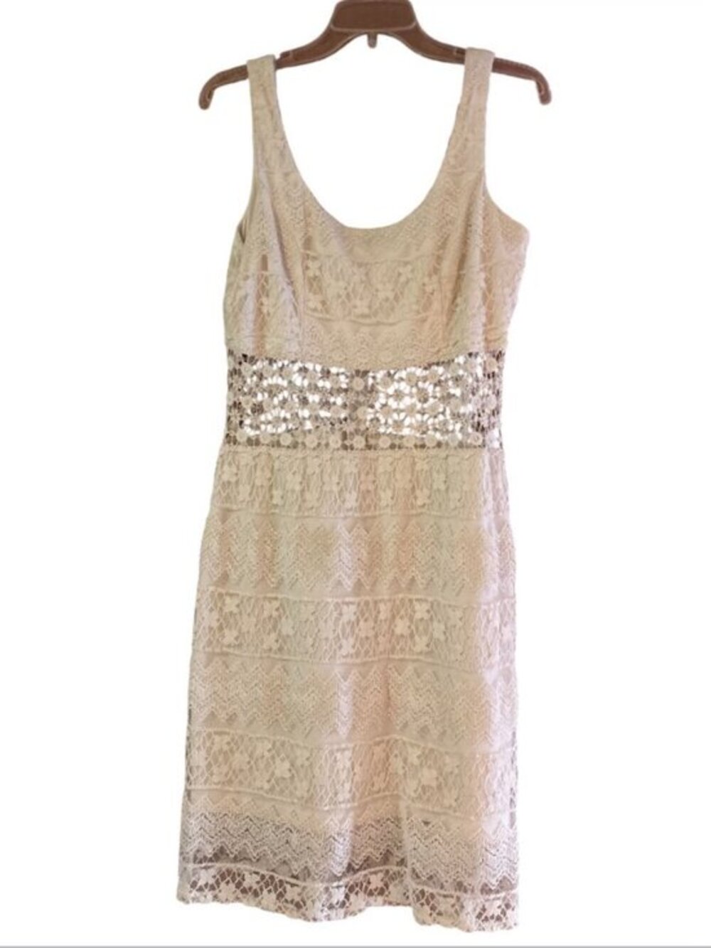 Maurices Ivory Crochet and Lace Y2K Midi Dress Wedding Formal Party Size 13/14